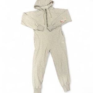 Free People Gray Jumpsuit with Hood and Zipper